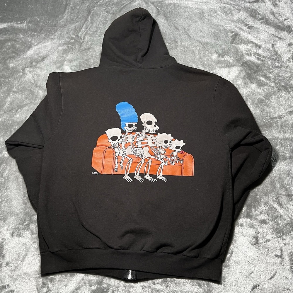 Universal Studios Hoodie Size XL The Simpsons Skeleton Couch Black Hoodie